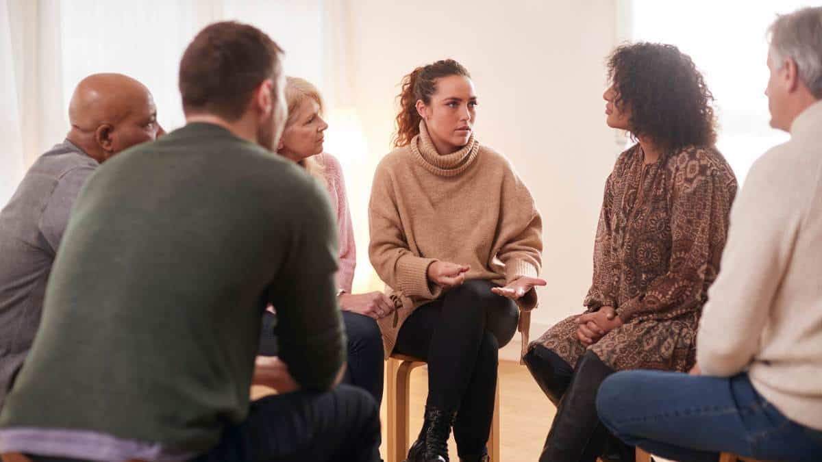 Group of people having a valuable conversation on substance addiction during rehab in Murfreesboro, TN.