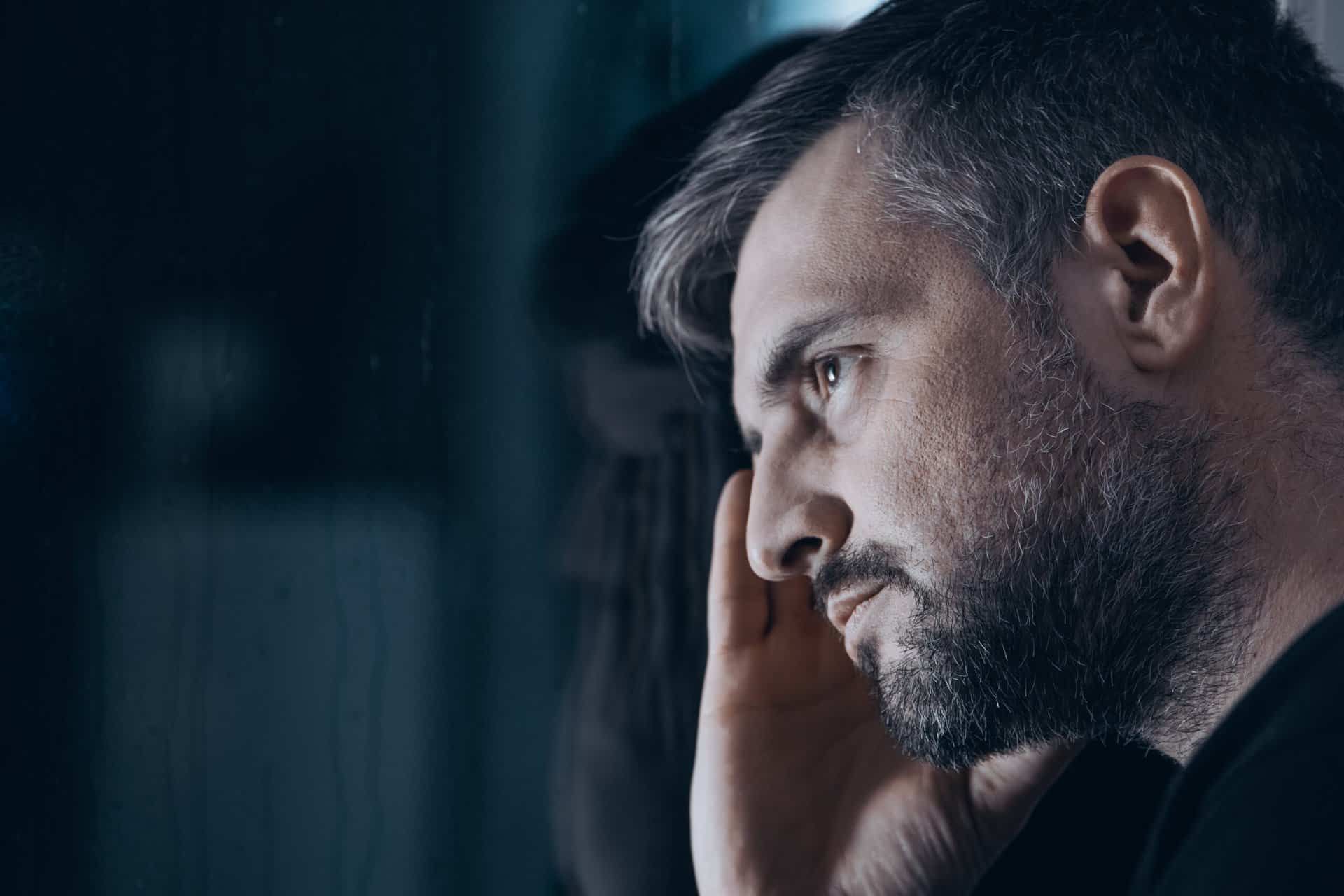 Man looking anxious with a substance use disorder 