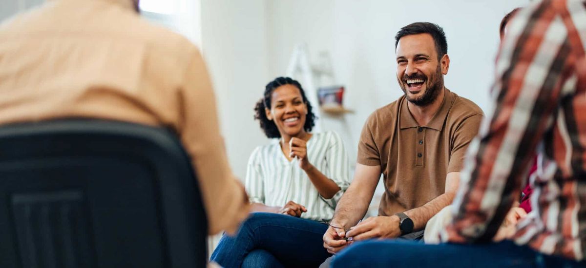 A group therapy session through CHAMPVA for rehab in Nashville.