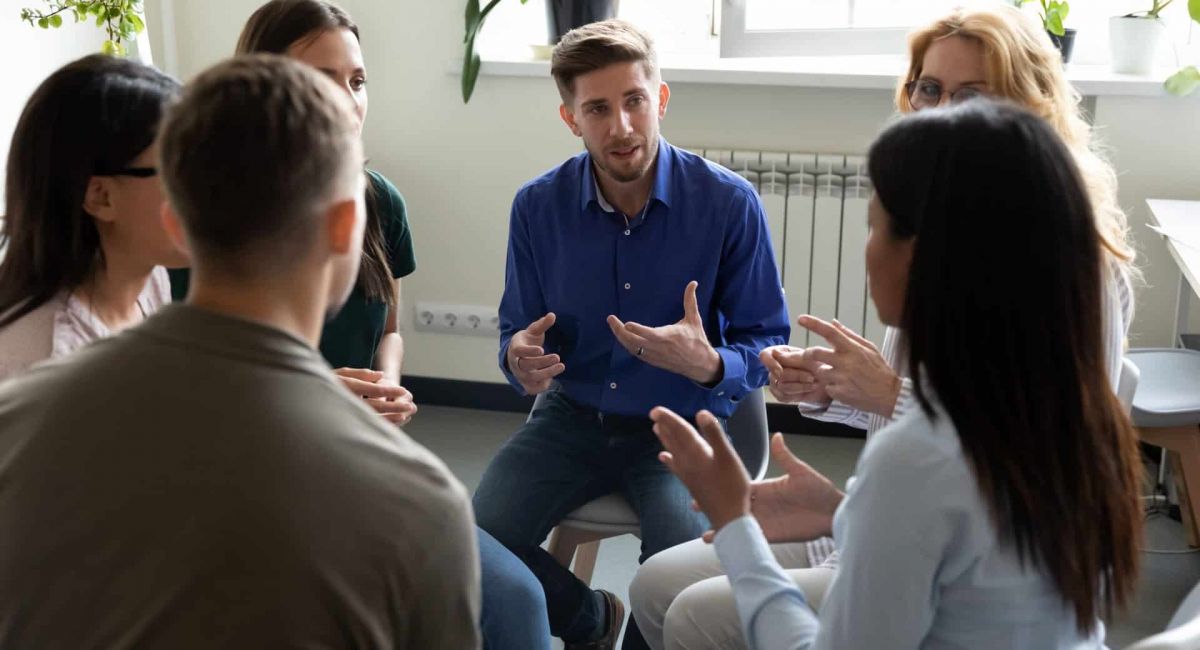 A group enjoys Morristown rehab during addiction recovery treatment.