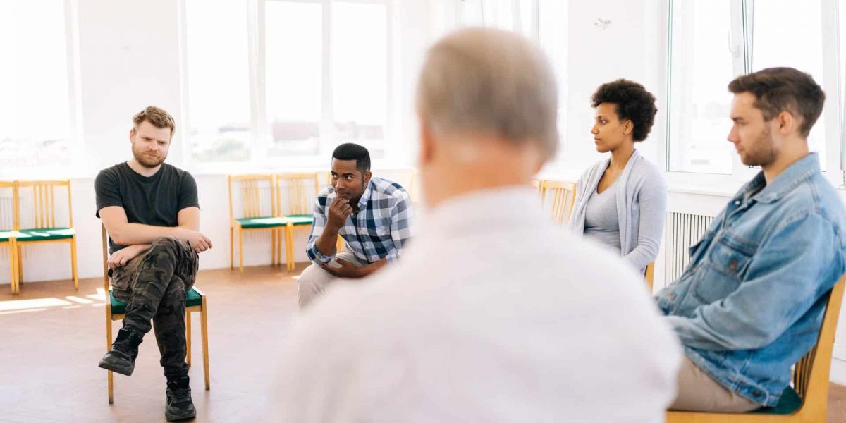 veteran in group therapy uses VA benefits for rehab in Nashville