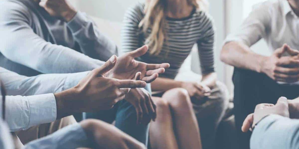 Group therapy, where people share valuable experiences with each other during rehab in Johnson City, TN.